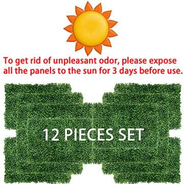 12pcs 24x16 inch Grass Wall Backdrop Greenery Garden Privacy Panels Screen for Outdoor Indoor Fence ...