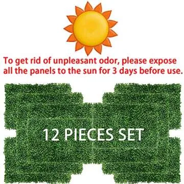 12pcs 24x16 inch Grass Wall Backdrop Greenery Garden Privacy Panels Screen for Outdoor Indoor Fence ...
