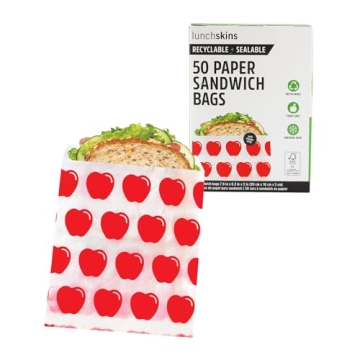 LunchSkins Recyclable + Sealable Paper Sandwich Bags for Eco-Friendly Lunches