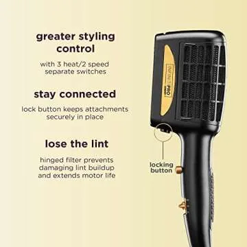 INFINITIPRO BY CONAIR 3-in-1 Hair Dryer with Attachments