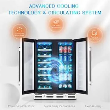 24" Wine and Beverage Fridge with Dual Zones and Touch Control