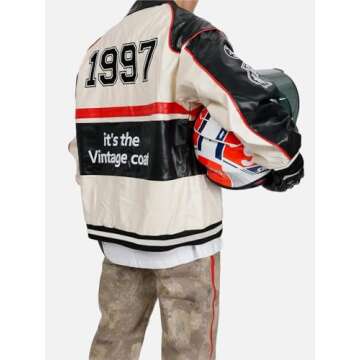 Aelfric Eden Oversized Faux Leather Racing Jacket - Unisex Streetwear Fashion