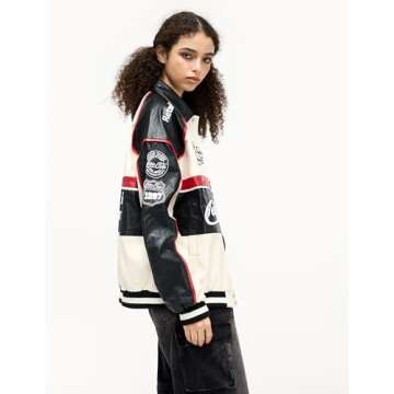 Aelfric Eden Faux Leather Racing Jacket for Unisex