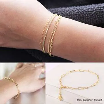 Elegant Aobei Pearl Gold Rolo Chain Bracelet with North Star Charm