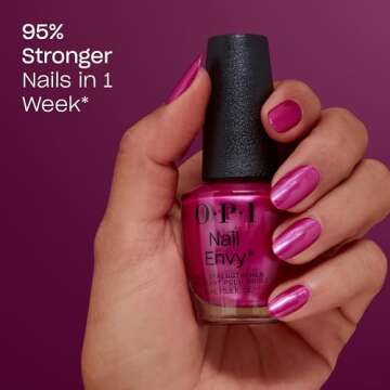 OPI Nail Envy Strengthener Powerful Pink | Opaque Bright Pink Pearl Strengthening Nail Polish Treatm...