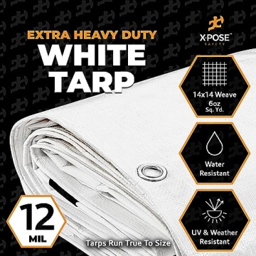 Heavy Duty Water Resistant White Poly Tarp for All Uses