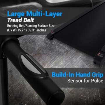 SereneLife Folding Treadmill - Foldable Home Fitness Equipment with LCD for Walking & Running, 6 MPH Speed, 1HP Motor, Cardio Machine, 4 Manual Incline Levels, 12 Programs, Bluetooth, 265lbs Capacity