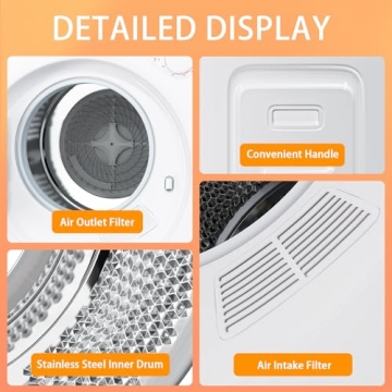 120V 800W Portable Clothes Dryer for Small Spaces