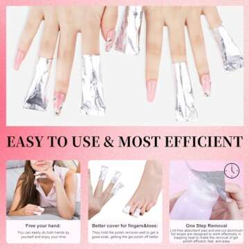 NXJ INFILILA Nail Foil Wraps - 300PCS for Quick Gel Removal