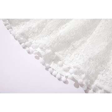 Elegant Toddler Girls Lace Pom Pom Party Dress White
