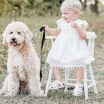 Elegant Toddler Girls Lace Pom Pom Party Dress White