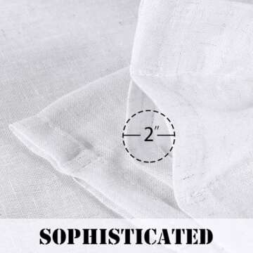 H.VERSAILTEX Linen Curtains Curtains 84 Inches Long for Living Room 2 Panels Rod Pocket Soft Natural Linen Draperies Light Weight Airy Privacy Added Curtains for Bedroom 7 FT Long, Heathered White