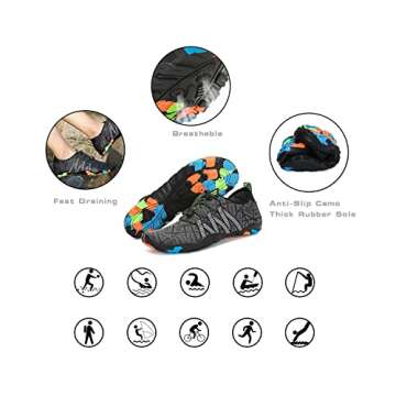 Kararao Womens Barefoot Water Shoes Breathable Quick Drying Aqua Shoes Anti Slip Beach Shoes Surfing Fishing River Kayaking