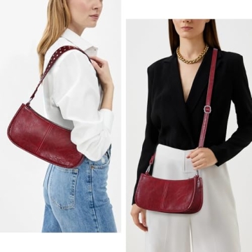 GETERUUV Stylish Red Shoulder Bags for Women - Trendy Purse