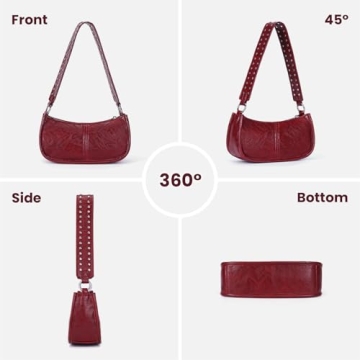 GETERUUV Stylish Red Shoulder Bags for Women - Trendy Purse
