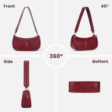 GETERUUV Stylish Red Shoulder Bags for Women - Trendy Purse