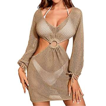 Plus Size Crochet Cover Up Dress for Women Beachwear
