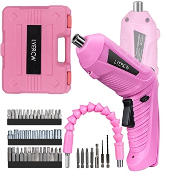 Compact Pink Cordless Screwdriver Set for DIY Lovers