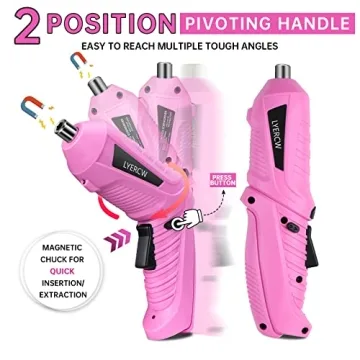 Compact Pink Cordless Screwdriver Set for DIY Lovers