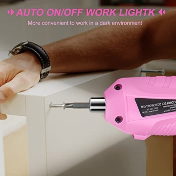 Compact Pink Cordless Screwdriver Set for DIY Lovers