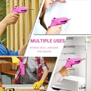 Compact Pink Cordless Screwdriver Set for DIY Lovers
