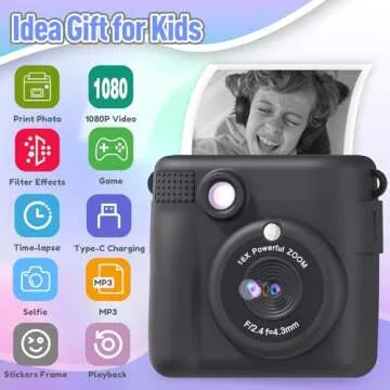 ESOXOFFORE Kids Camera Instant Print, Christmas Birthday Gifts for Kids Age 3-12, Selfie Digital Cam...
