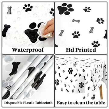 Puppy Paw Print Disposable Tablecloths 2-Pack