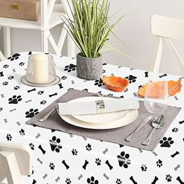 Puppy Paw Print Disposable Tablecloths 2-Pack