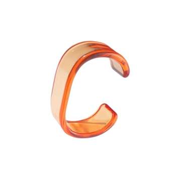 2Pcs Chunky Acrylic Transparent Candy Color Geometric Round Square Cuff Bangle Bracelet Set for Wome...