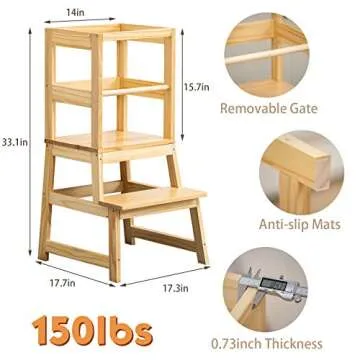 Adjustable Kitchen Step Stool for Kids Safety and Fun