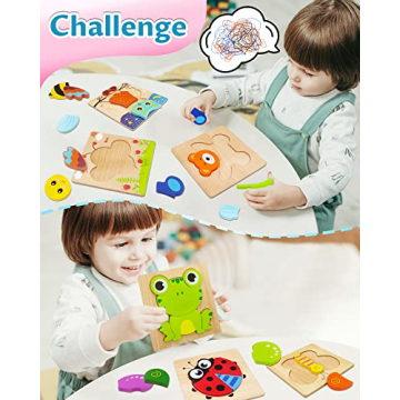 Bekayshad Wooden Puzzles for 1-3 Year Olds - Fun & Educational Gifts
