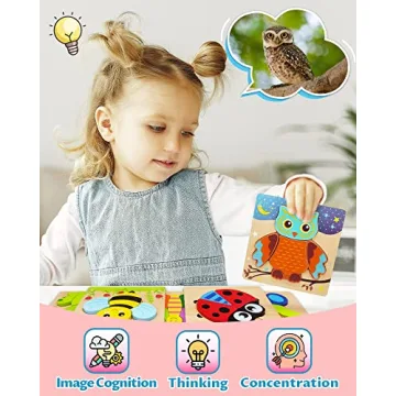 Bekayshad Wooden Puzzles for 1-3 Year Olds - Fun & Educational Gifts