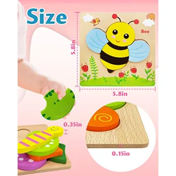 Bekayshad Wooden Puzzles for 1-3 Year Olds - Fun & Educational Gifts