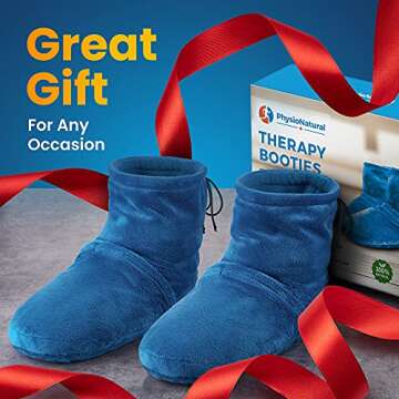 Microwaveable Booties and Feet Warmers - Deep-penetrating Heat for Relieving Foot Stiffness, Sore Muscles and Joints, Achilles tendinitis, Plantar Fasciitis - Slippers for Women & Men