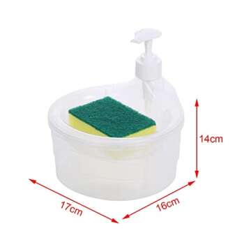 Gazechimp Dish Soap Dispenser and Sponge Holder 2 in 1 Gadgets Dishwashing Container Multipurpose Co...