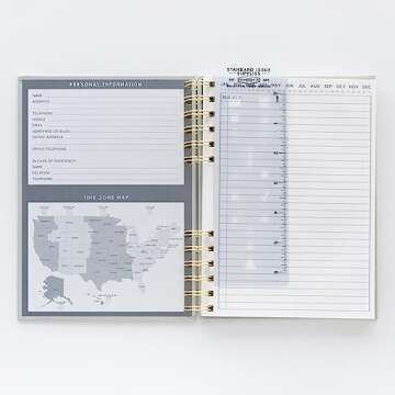 Designworks Ink Standard Issue No. 12 Black Undated Planner Notebook Journal with Lined Pages, Elast...