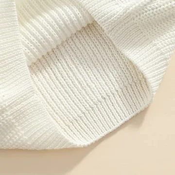 Stylish Infant Knitted Sweater for Toddlers - Beige White