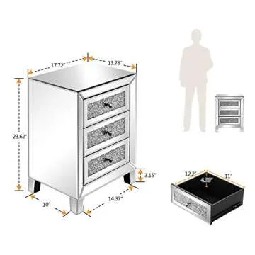 Stylish VINGLI Mirrored Nightstand Set of 2 for Your Home