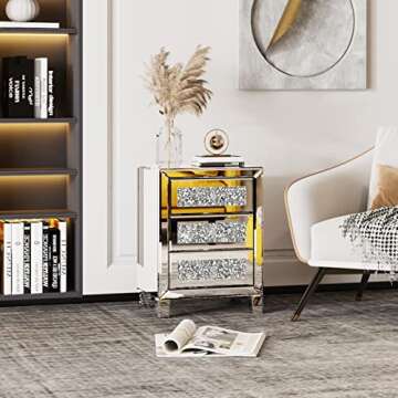 Stylish VINGLI Mirrored Nightstand Set of 2 for Your Home