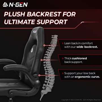 N-GEN Video Gaming Computer Chair - Ergonomic with Lumbar Support & Adjustable Features