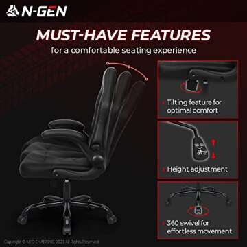 Ergonomic N-GEN Gaming Chair for Home Office Comfort