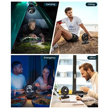 REENUO Portable Camping Fan LED Lights 40H Battery Life