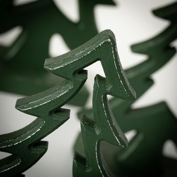 Sullivans Green Wooden Tree Set of 3, Christmas Centerpiece Farmhouse Tabletop Decor, Indoor Christmas Holiday Decoration Rustic Shelf Decor, Wood Trees for Mantel, Sizes 10", 11.75", and 13.75"