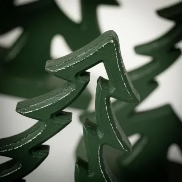 Sullivans Green Wooden Tree Set of 3, Christmas Centerpiece Farmhouse Tabletop Decor, Indoor Christmas Holiday Decoration Rustic Shelf Decor, Wood Trees for Mantel, Sizes 10", 11.75", and 13.75"