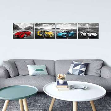 Stunning Sports Car Wall Art for Teen Boys and Kids