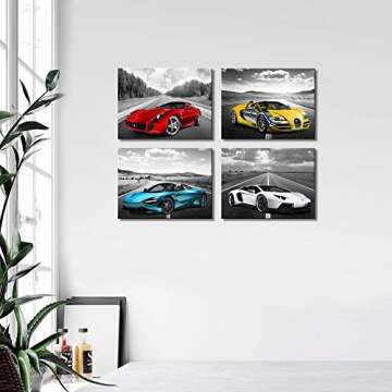 Stunning Sports Car Wall Art for Teen Boys and Kids