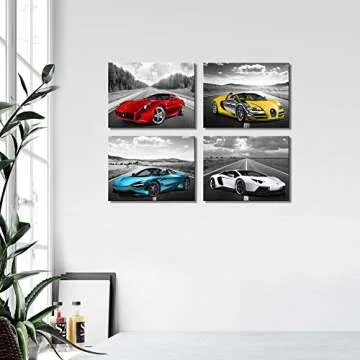 Stunning Sports Car Wall Art for Teen Boys and Kids