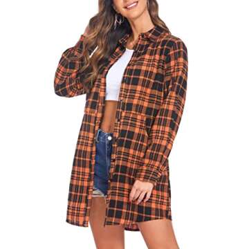 Stylish HOTOUCH Women's Plaid Flannel Shirt for Fall