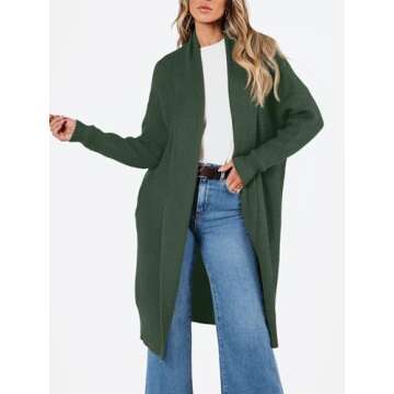 LILLUSORY Long Cardigan Sweaters for Women Fall Trendy Oversized Open Front Winter Coat Blazer 2025 ...