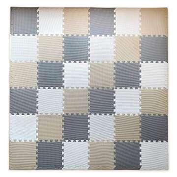 Foam Floor Tiles for Kids - Non-Toxic Soft Comfortable Baby Play Mat for Floor, Thick Tummy Time Mat, Interlocking Foam Tiles for Development & Crawling, Soft Cushioned Play mat for Babies 0-6 Months